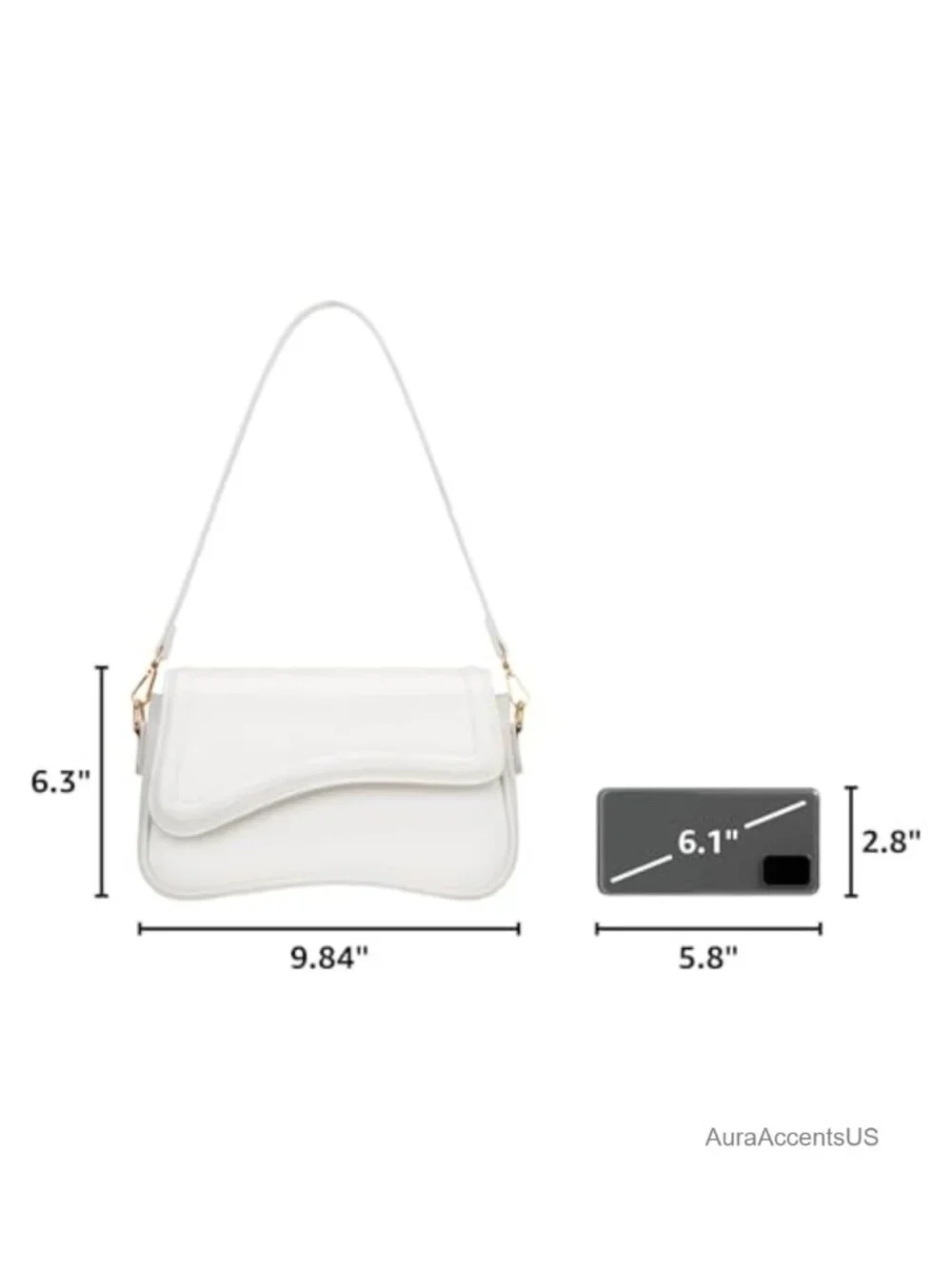 Small Hobo Shoulder Bag for Women Faux Leather Crossbody Purse Detachable Chain